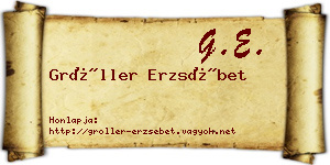 Gröller Erzsébet névjegykártya